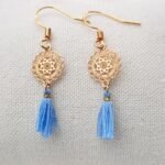 Tassel earrings in cornflower blue - Image 2
