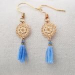 Tassel earrings in cornflower blue