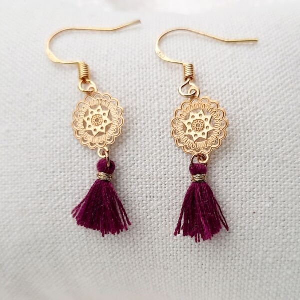 Tassel earrings in bodacious burgundy