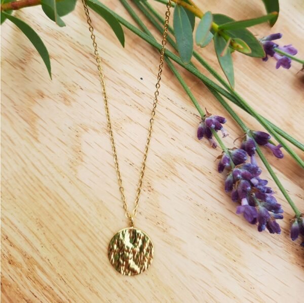 Gold disc necklace