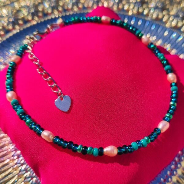 Aqua pearl anklet