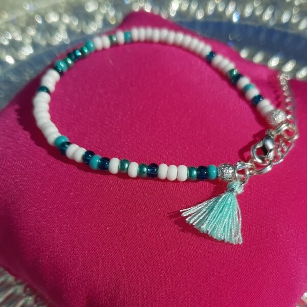 Ocean silver beaded bracelet