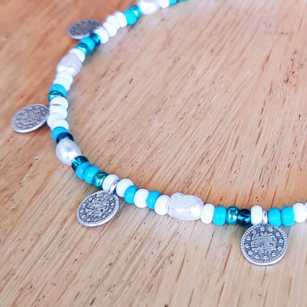 Ocean coin anklet