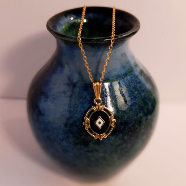 Enamel pendant necklace