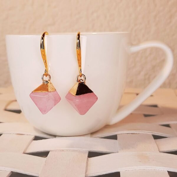 Quartz geometric drops pink