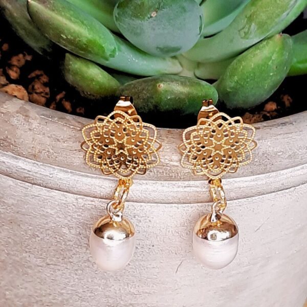 Wildflower pearl drop earrings