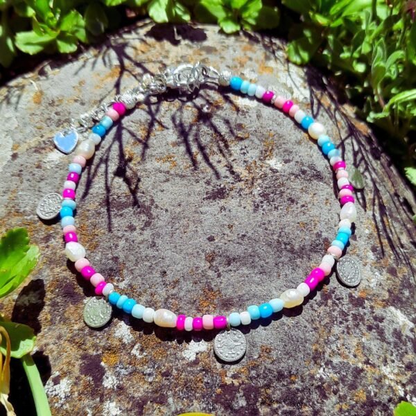 Pastel ocean coin anklet - Image 2