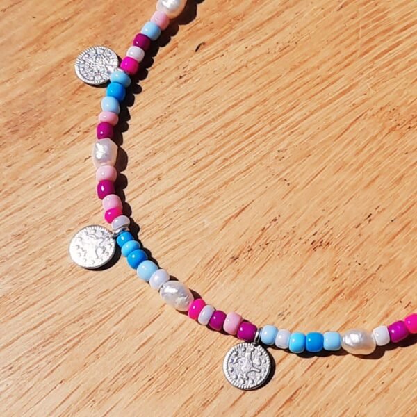 Pastel ocean coin anklet