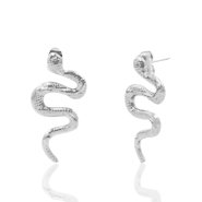Silver serpent earrings