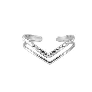 Silver pinnacle ring