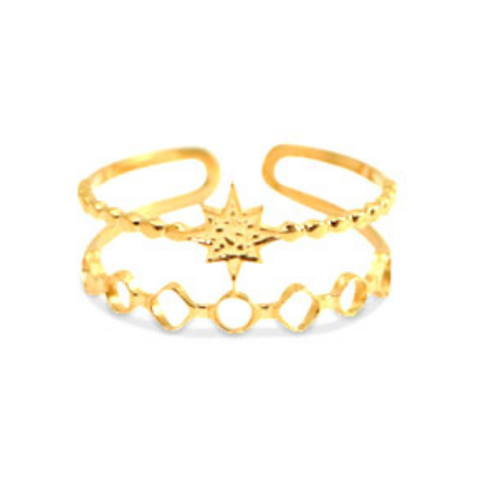Gold north star ring