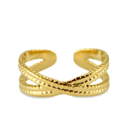 Gold braided ring